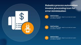 Robotics Process Automation Invoice Processing Icon For Error Minimization Inspiration PDF