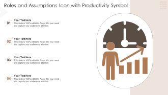 Roles And Assumptions Icon With Productivity Symbol Ppt PowerPoint Presentation Inspiration Rules PDF