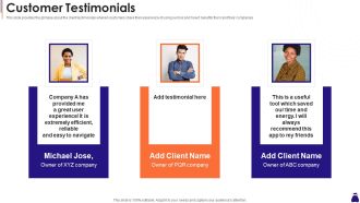 Round A Capital Raising Pitch Customer Testimonials Ppt Infographics Example Introduction PDF