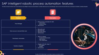 SAP Intelligent Robotic Process Automation Features Topics PDF