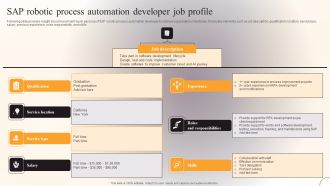 SAP Robotic Process Automation Developer Job Profile Information PDF