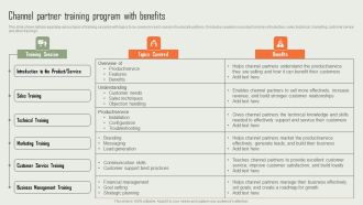 Product Marketing And Sales Expansion Through Channel Channel Partner Training Program With Benefits Diagrams PDF