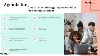 Agenda For Omnichannel Strategy Implementation For Banking Solutions Portrait PDF