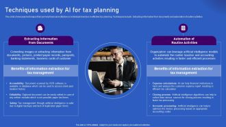 Ways Artificial Intelligence Is Transforming Finance Sector Techniques Used By AI For Tax Planning Topics PDF