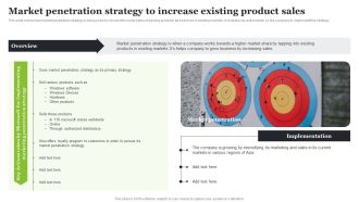 Microsoft Strategic Plan To Become Market Leader Market Penetration Strategy To Increase Existing Product Sales Topics PDF
