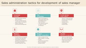 Sales Administration Tactics For Development Of Sales Manager Brochure PDF
