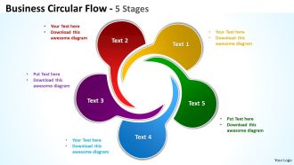 Sales Diagram Business Circular Flow 5 Stages Marketing Diagram