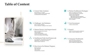 Sales Facilitation Partner Management Table Of Content Inspiration PDF