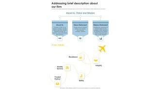 Sales For Commercial Aviation Service Company Addressing Brief Description One Pager Sample Example Document