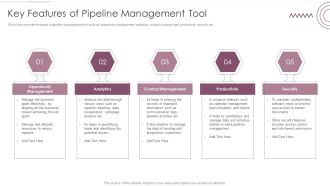 Sales Management Pipeline For Effective Lead Generation Key Features Of Pipeline Management Tool Slides PDF