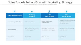 Sales Targets Setting Plan With Marketing Strategy Ppt PowerPoint Presentation File Example File PDF