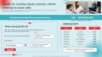Sample For Incentive Based Customer Referral Campaign To Boost Sales Ppt PowerPoint Presentation File Model PDF