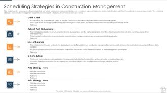 Scheduling Strategies In Construction Management Diagrams PDF