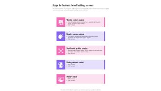 Scope For Business Brand Building Services One Pager Sample Example Document