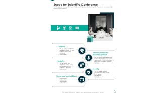 Scope For Scientific Conference One Pager Sample Example Document