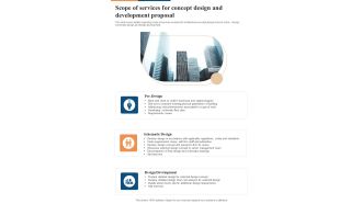 Scope Of Services For Concept Design And Development Proposal One Pager Sample Example Document