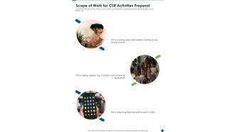 Scope Of Work For CSR Activities Proposal One Pager Sample Example Document