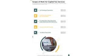 Scope Of Work For Capital Tax Services One Pager Sample Example Document