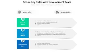 Scrum Key Roles With Development Team Ppt PowerPoint Presentation Show Slide Download PDF