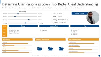 Scrum Master Approaches And Tools IT Determine User Persona As Scrum Tool Better Client Understanding Background PDF