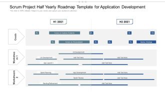 Scrum Project Half Yearly Roadmap Template For Application Development Portrait