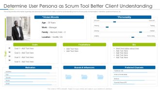 Scrum Techniques Deployed Agile Members It Determine User Persona As Scrum Tool Better Client Understanding Ideas PDF