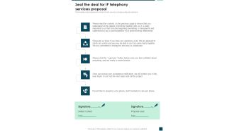 Seal The Deal For IP Telephony Services Proposal One Pager Sample Example Document