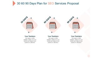 Search Engine Optimization Utilities 30 60 90 Days Plan For SEO Services Proposal Topics PDF