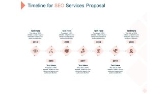 Search Engine Optimization Utilities Timeline For SEO Services Proposal Topics PDF