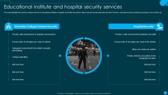 Security And Human Resource Services Business Profile Educational Institute And Hospital Structure PDF