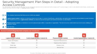 Security Management Plan Steps In Detail Adopting Access Controls Download PDF
