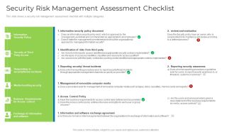 Security Risk Management Assessment Checklist Brochure PDF