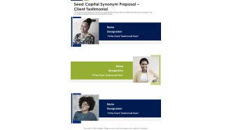 Seed Capital Synonym Proposal Client Testimonial One Pager Sample Example Document