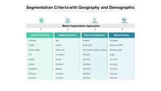 Segmentation Criteria With Geography And Demographic Ppt PowerPoint Presentation Gallery Outline PDF
