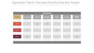 Segmentation Table For Team Goals Powerpoint Slide Deck Template