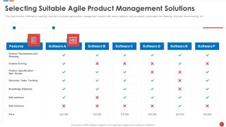 Selecting Suitable Agile Product Management Solutions Budgeting For Software Project IT Summary PDF