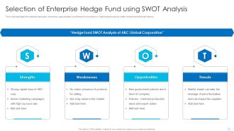 Selection Of Enterprise Hedge Fund Using SWOT Analysis Hedge Fund Performance Inspiration PDF