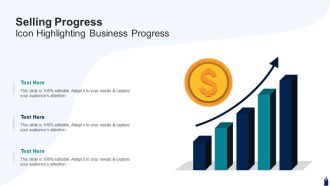Selling Progress Icon Highlighting Business Progress Template PDF