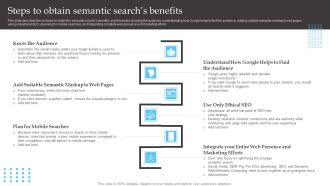 Semantic Web Fundamentals Steps To Obtain Semantic Searchs Benefits Background PDF