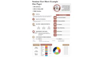 Seminar Fact Sheet Example One Pager PDF Document PPT Template