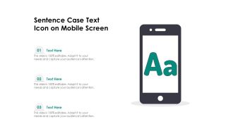 Sentence Case Text Icon On Mobile Screen Ppt PowerPoint Presentation Styles Show PDF