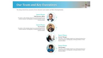 Series A Funding For Start Up Our Team And Key Executives Slides PDF