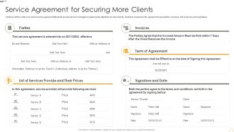 Service Agreement For Securing More Clients Brochure PDF