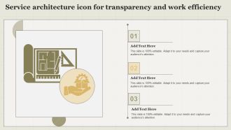 Service Architecture Icon For Transparency And Work Efficiency Microsoft PDF