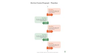 Service Center Proposal Timeline One Pager Sample Example Document