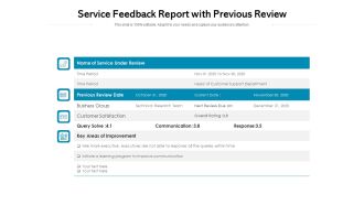 Service Feedback Report With Previous Review Ppt PowerPoint Presentation Gallery Example PDF