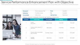 Service Performance Enhancement Plan With Objective Slides PDF