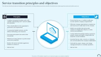 Service Transition Principles And Objectives IT Service Management Framework Rules PDF