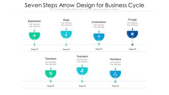 Seven Steps Arrow Design For Business Cycle Ppt PowerPoint Presentation Gallery Vector PDF