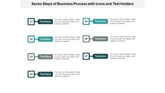 Seven Steps Of Business Process With Icons And Text Holders Ppt PowerPoint Presentation Professional Guide
